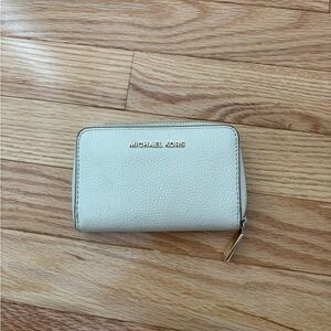 Michael Kors White Wallet with Gold Accents